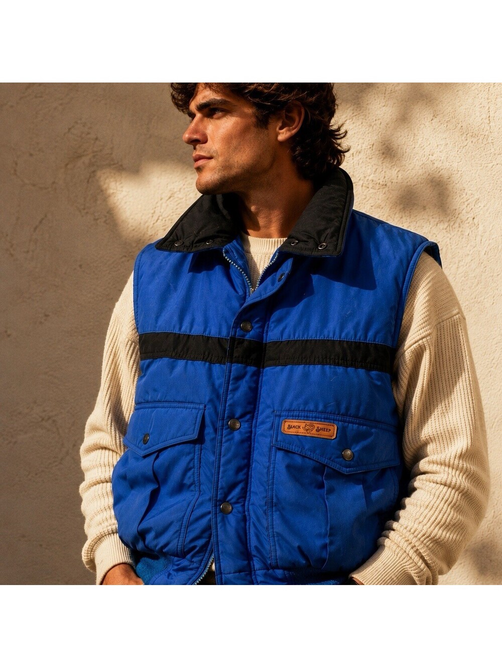 Vintage Black Sheep Blue Puffer Vest Men’s M Utility Outdoor Gorpcore